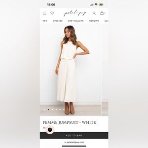 White linen jumpsuit